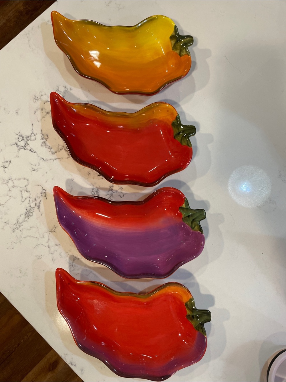 VINTAGE  - Clay Art Chili fiesta chili pepper ceramic serving dish set of four